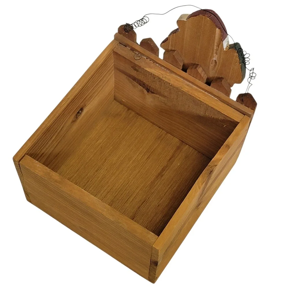 Rustic Santa Claus Wooden‎ Box Christmas Decor Holiday Country Primitive 90s